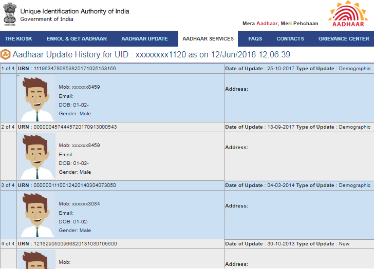 Aadhar Card Status Check Online