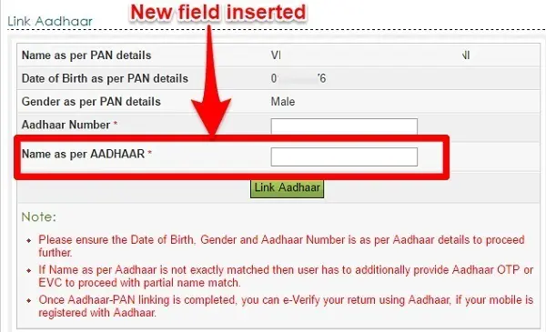 Aadhaar PAN Linking Failed Due to Wrong Details