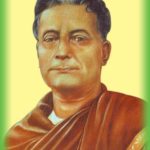 Portrait of Laxminath Bezbarua, a renowned Assamese writer, poet, and dramatist known for his contributions to Assamese literature and cultural heritage.