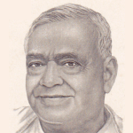 A grayscale portrait of Tarun Ram Phookan, an influential freedom fighter and politician from Assam, known for his role in India’s independence movement.