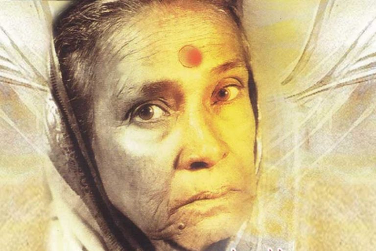 A portrait of Pratima Barua Pandey, the legendary Assamese folk singer known for reviving Goalpariya lokageet and preserving Rajbanshi cultural heritage.