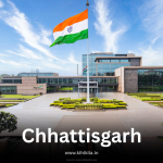 Chhattisgarh state government building with the Indian national flag