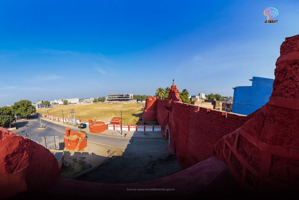 Dadra and Nagar Haveli and Daman and Diu: A Coastal Union Territory of Culture, History & Hidden Wonders View from the red laterite battlements of St. Jerome Fort, a historic Portuguese fort in Dadra and Nagar Haveli and Daman and Diu.