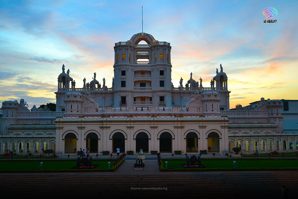 Incredible Uttar Pradesh: A Fascinating Guide to Its History, Culture, Economy & Travel for Curious Learners La Martiniere College in Lucknow, a grand colonial-era building illuminated by sunset with intricate statues and architecture.