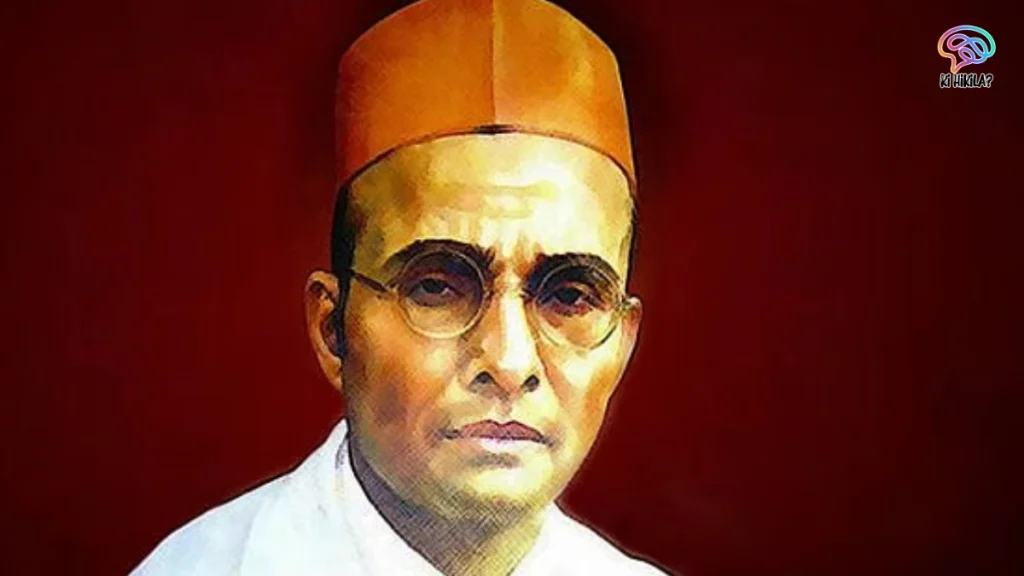 Veer Savarkar: The Fearless Indian Freedom Fighter and Architect of Hindutva Pretorius 188 A realistic portrait of Veer Savarkar with glasses and a brown cap, set against a red background.