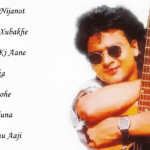 Zubeen Garg Biography: A colorful photo of a man with a guitar, smiling against a backdrop of musical notes and Assam’s landscape.