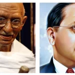 Famous People of India: A vibrant collage featuring portraits of Mahatma Gandhi, A.R. Rahman, and Kalpana Chawla against a colorful Indian flag background.