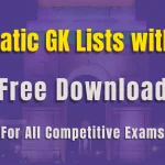 All Static GK Lists with PDF