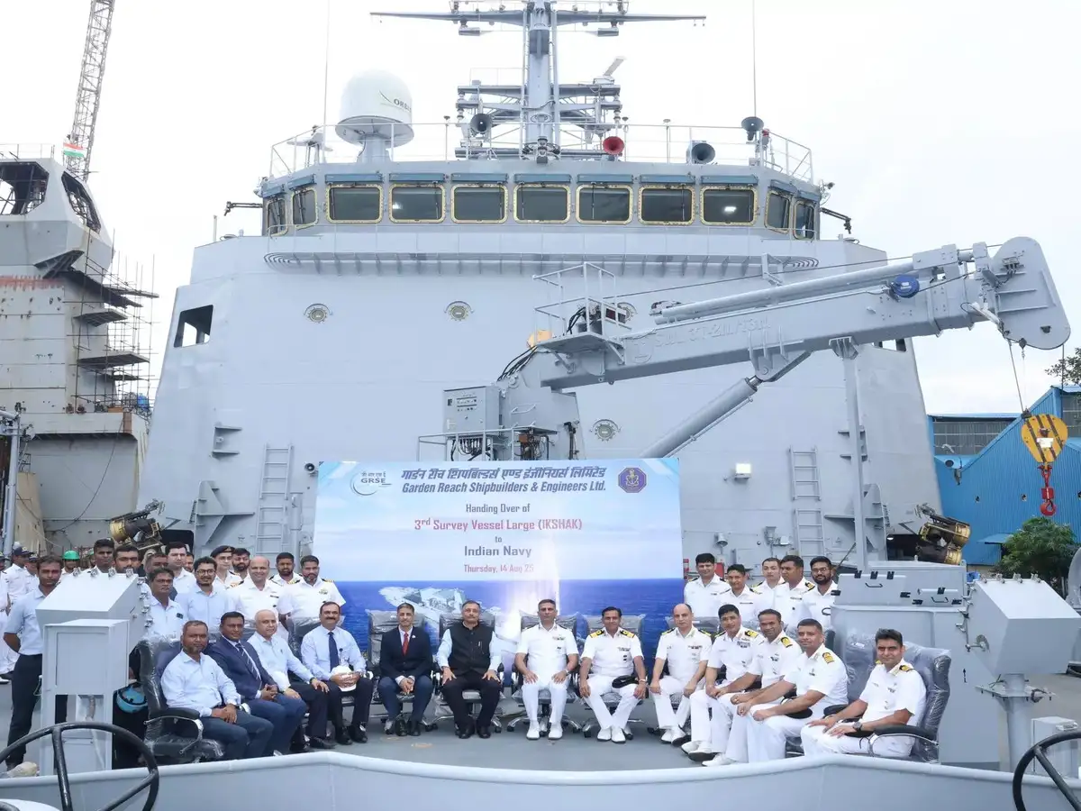 GRSE Delivers Fifth Warship to Navy
