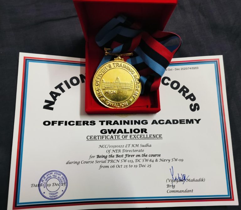 Lt Sudha Wins NCC Gold
