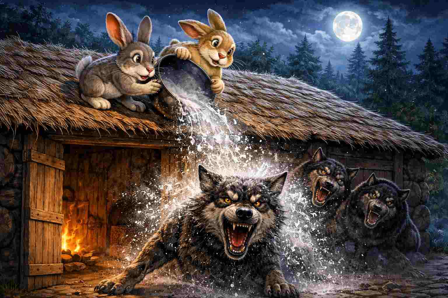 Clever Rabbits and the Wolf Story – A Moral Tale of Intelligence and Courage Clever Rabbits and the Wolf Story