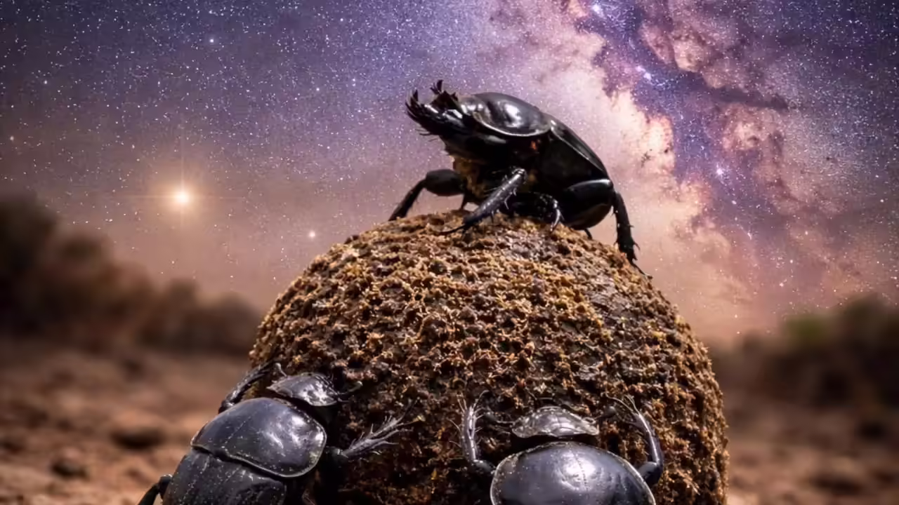 Dung Beetles Navigate Stars