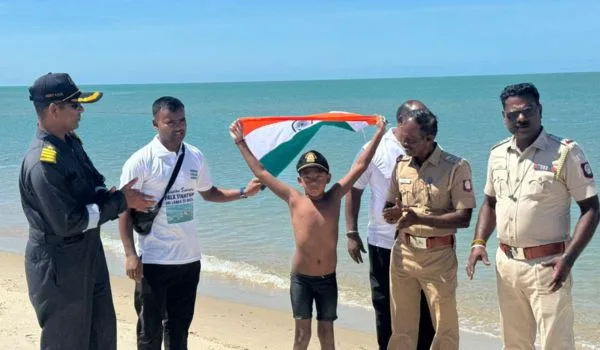 Ishank Singh Palk Strait Swim: Youngest Swimmer Crosses Historic Sea Route Ishank Singh Palk Strait Swim