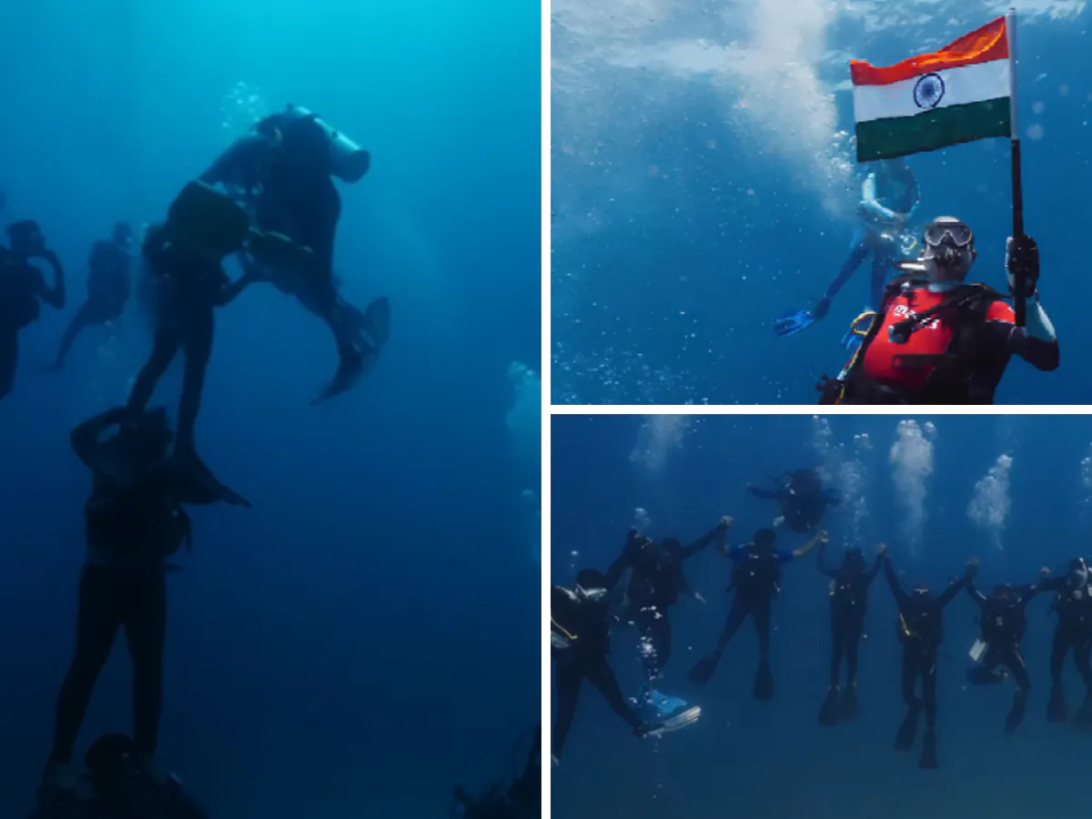 Underwater Human Tower Record 