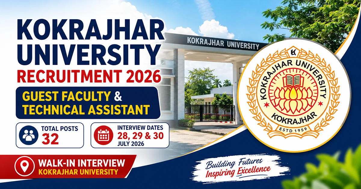 Kokrajhar University Faculty Recruitment