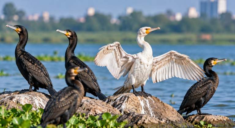 Leucistic Cormorant