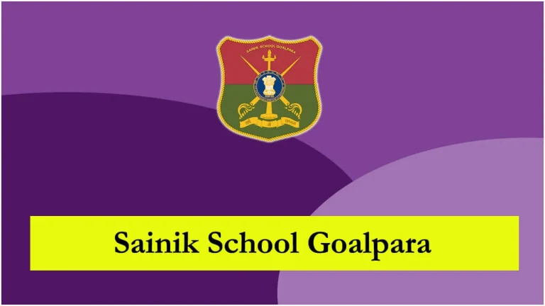 Sainik School Goalpara Recruitment